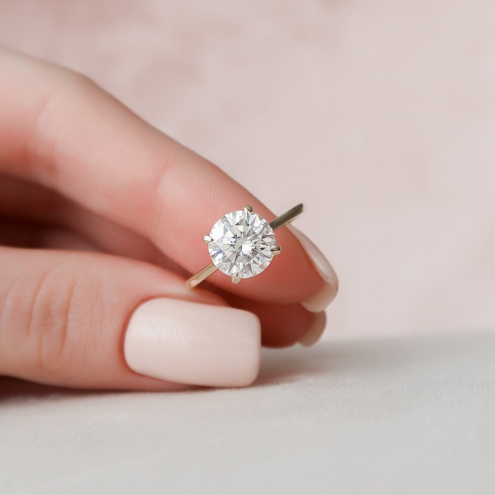 3 CT Round Hidden Halo & Pave Moissanite Engagement Ring