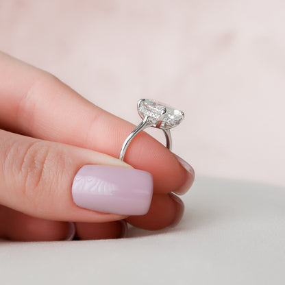5 CT Oval Hidden Halo Moissanite Engagement Ring