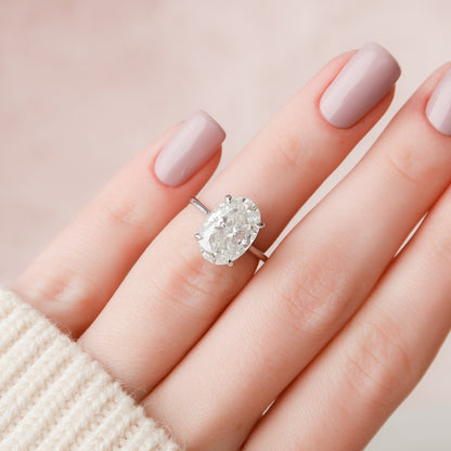 5 CT Oval Hidden Halo Moissanite Engagement Ring