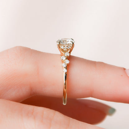 1 CT Round Hidden Halo & Pave Moissanite Engagement Ring