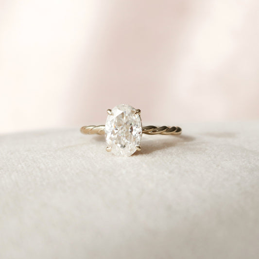 2 CT Oval Hidden Halo Moissanite Engagement Ring
