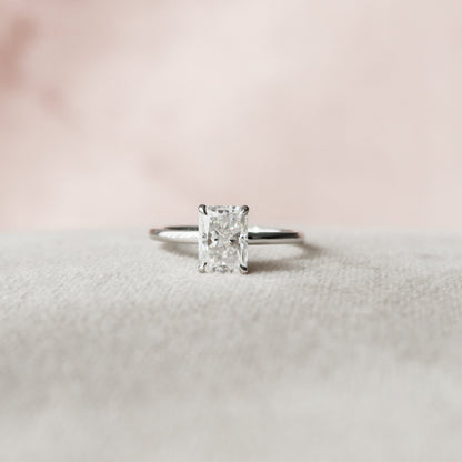 1.5 Radiant Hidden Halo Moissanite Engagement Ring