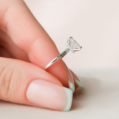 1.5 Radiant Hidden Halo Moissanite Engagement Ring