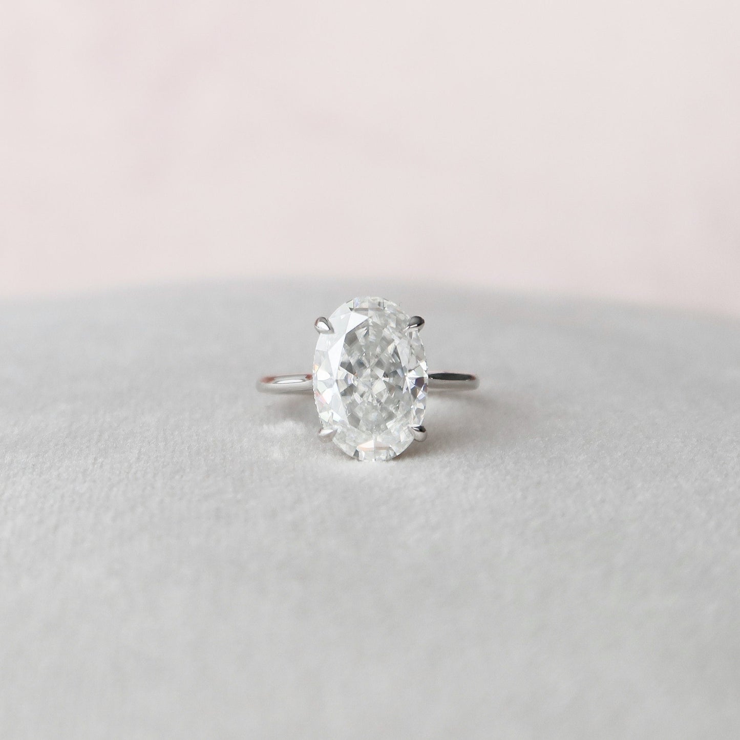 5 CT Oval Hidden Halo Moissanite Engagement Ring