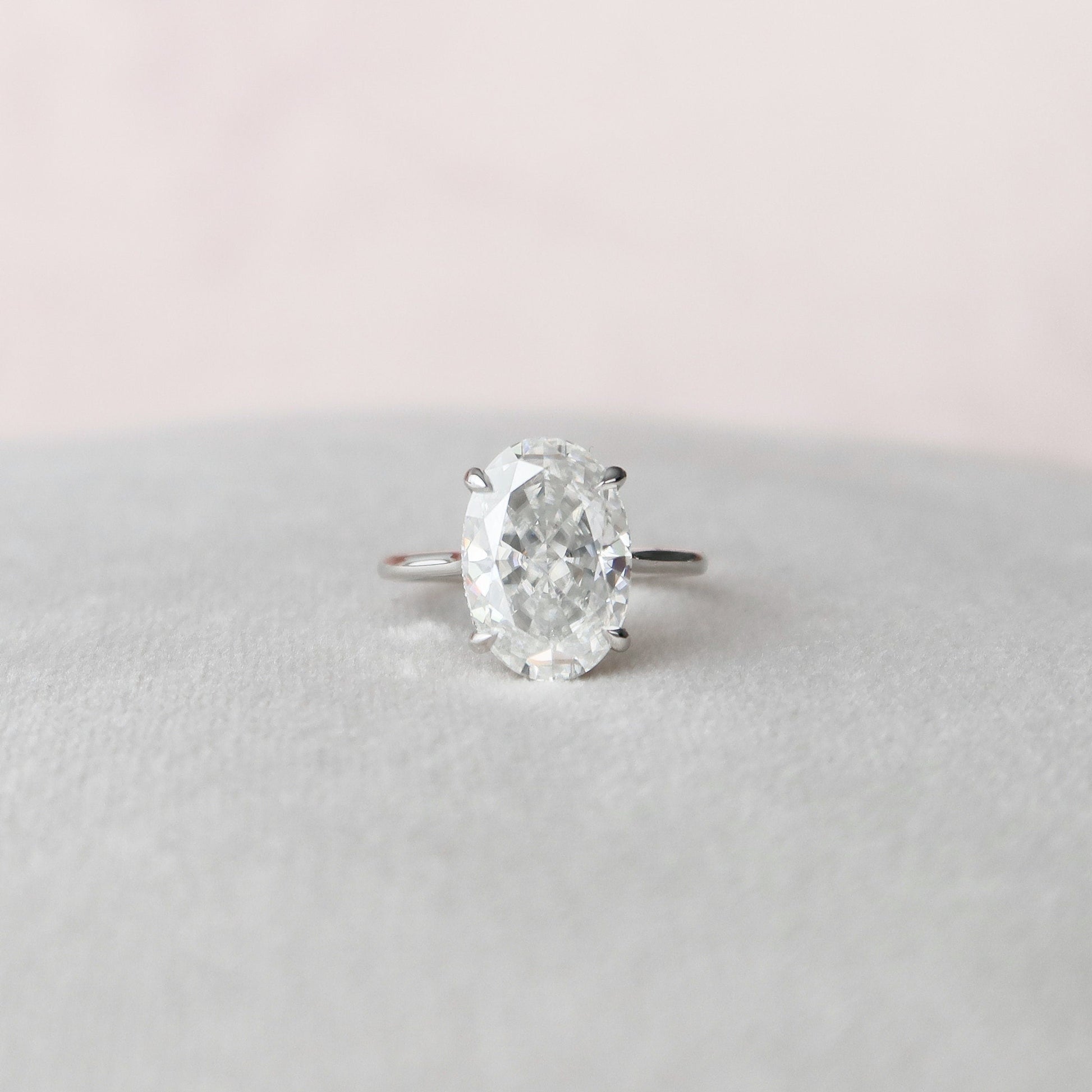 5 CT Oval Hidden Halo Moissanite Engagement Ring