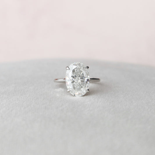 5 CT Oval Hidden Halo Moissanite Engagement Ring