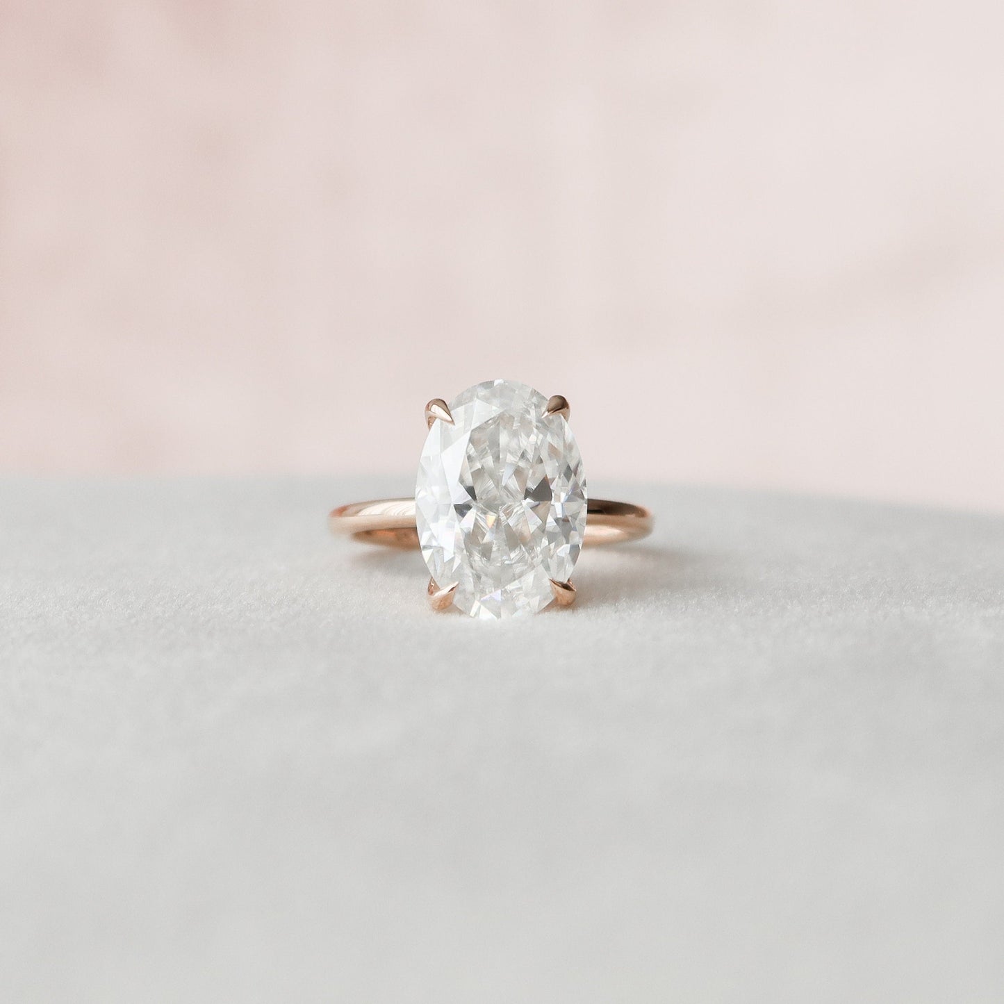 4 CT Oval Hidden Halo Moissanite Engagement Ring