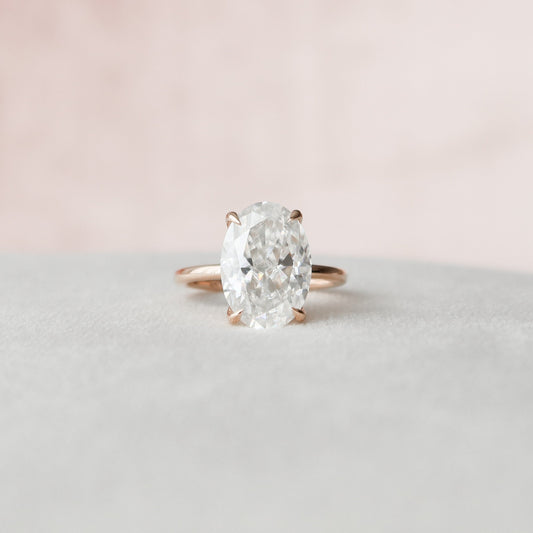 4 CT Oval Hidden Halo Moissanite Engagement Ring