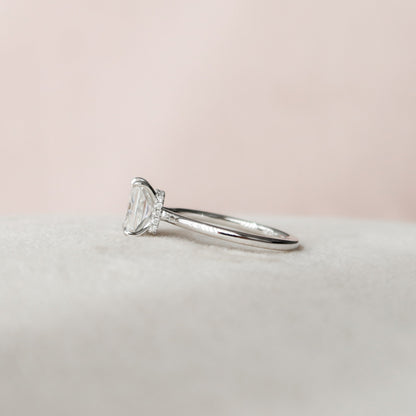 1.5 Radiant Hidden Halo Moissanite Engagement Ring