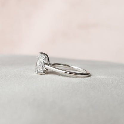 1.5 CT Pear Hidden Halo & Pave Moissanite Engagement Ring