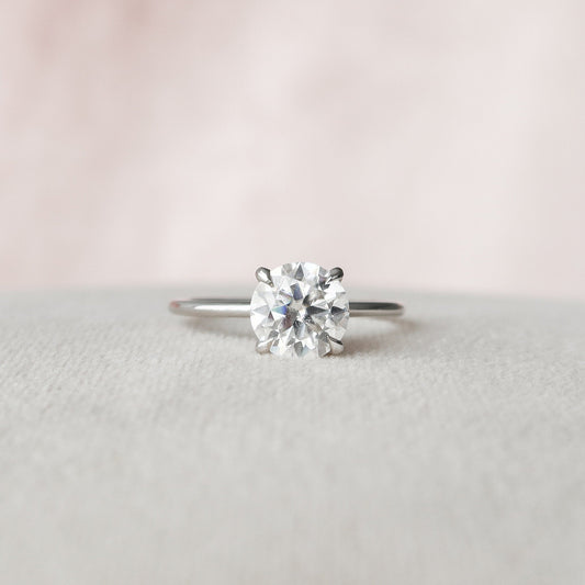 2 CT Round Hidden Halo Moissanite Engagement Ring