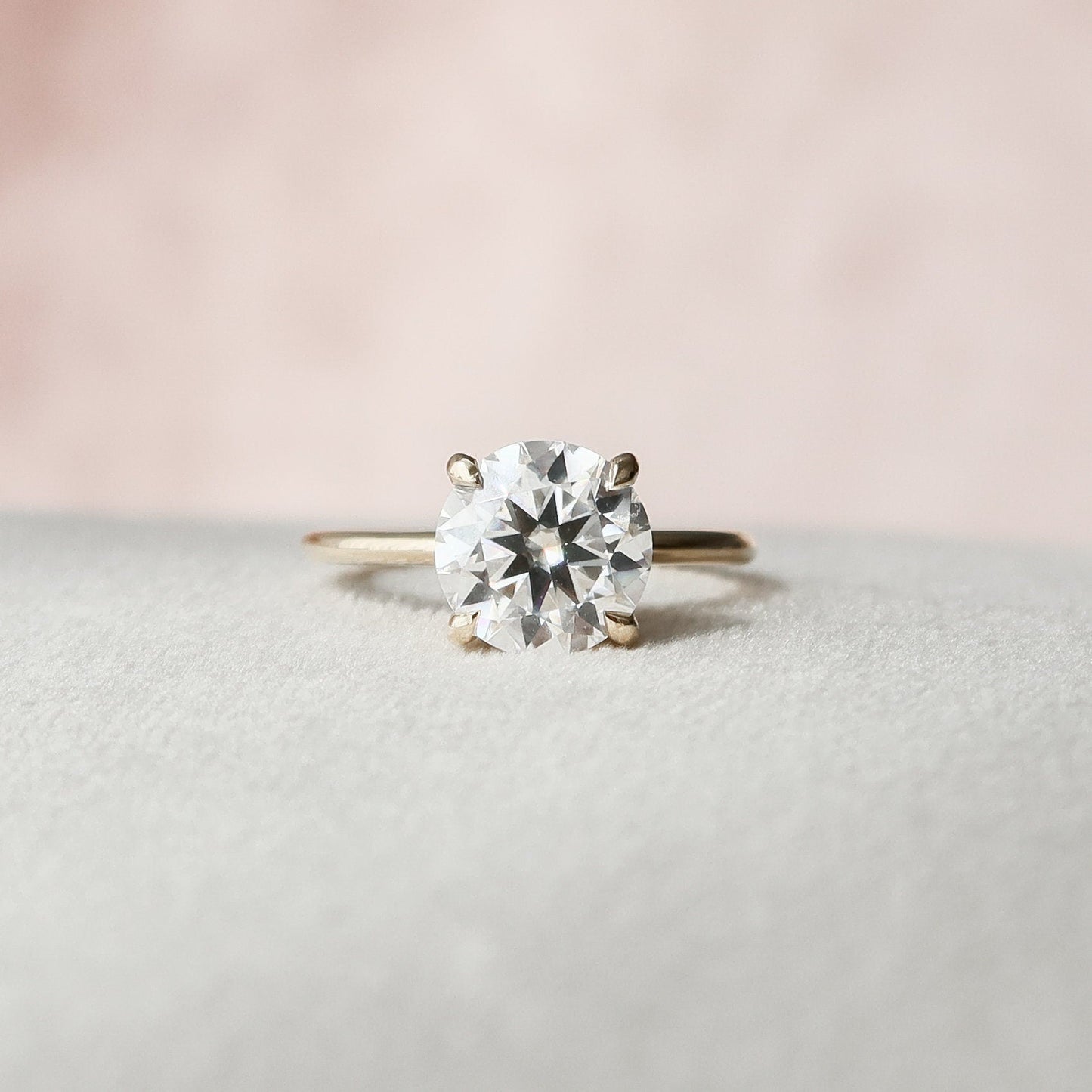 2 CT Round Hidden Halo Moissanite Engagement Ring