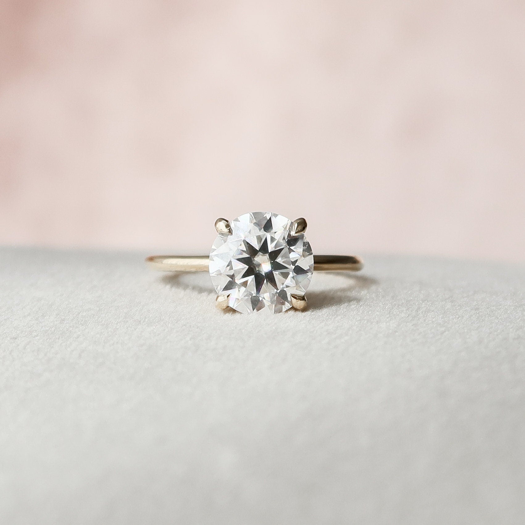 2 CT Round Hidden Halo Moissanite Engagement Ring