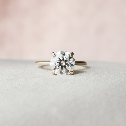 2 CT Round Hidden Halo Moissanite Engagement Ring