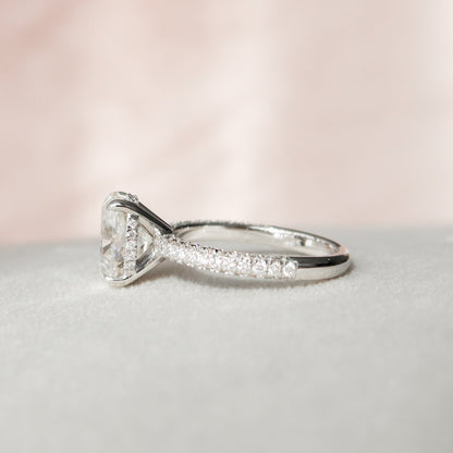 3 CT Oval Hidden Halo & Pave Moissanite Engagement Ring