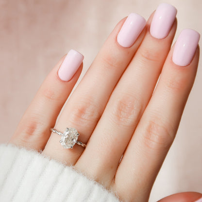 2 CT Oval Hidden Halo Moissanite Engagement Ring