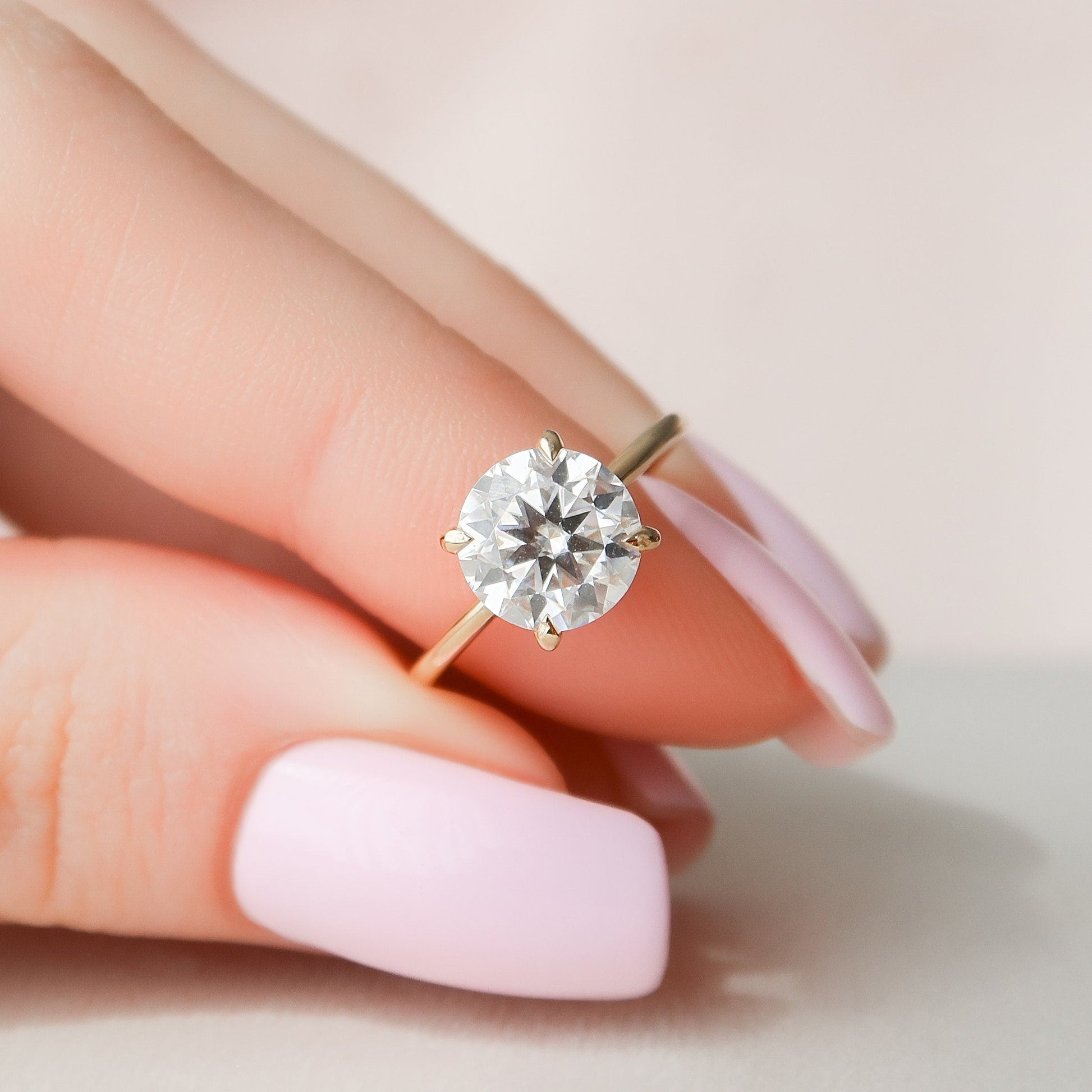 2 CT Round Hidden Halo Moissanite Engagement Ring