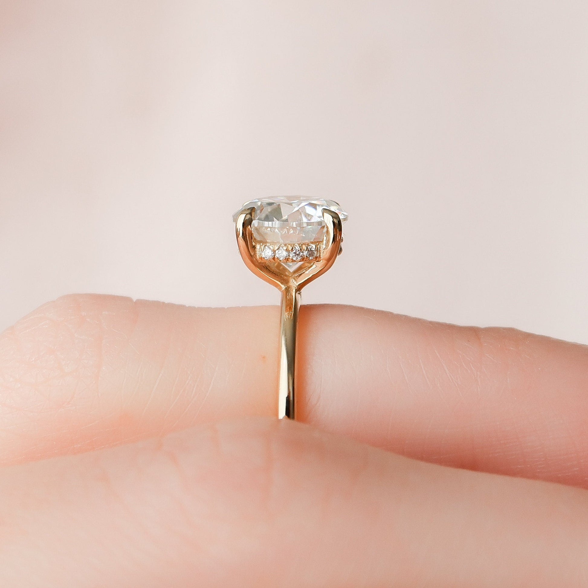 2 CT Round Hidden Halo Moissanite Engagement Ring
