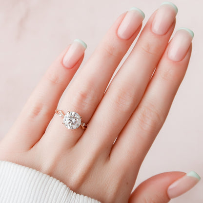 2.5 CT Round Twig Pave Moissanite Engagement Ring
