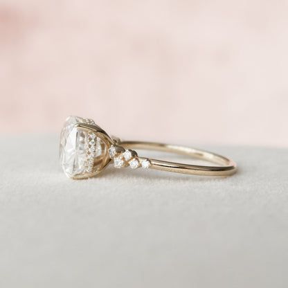 4 CT Cushion Cluster Moissanite Engagement Ring