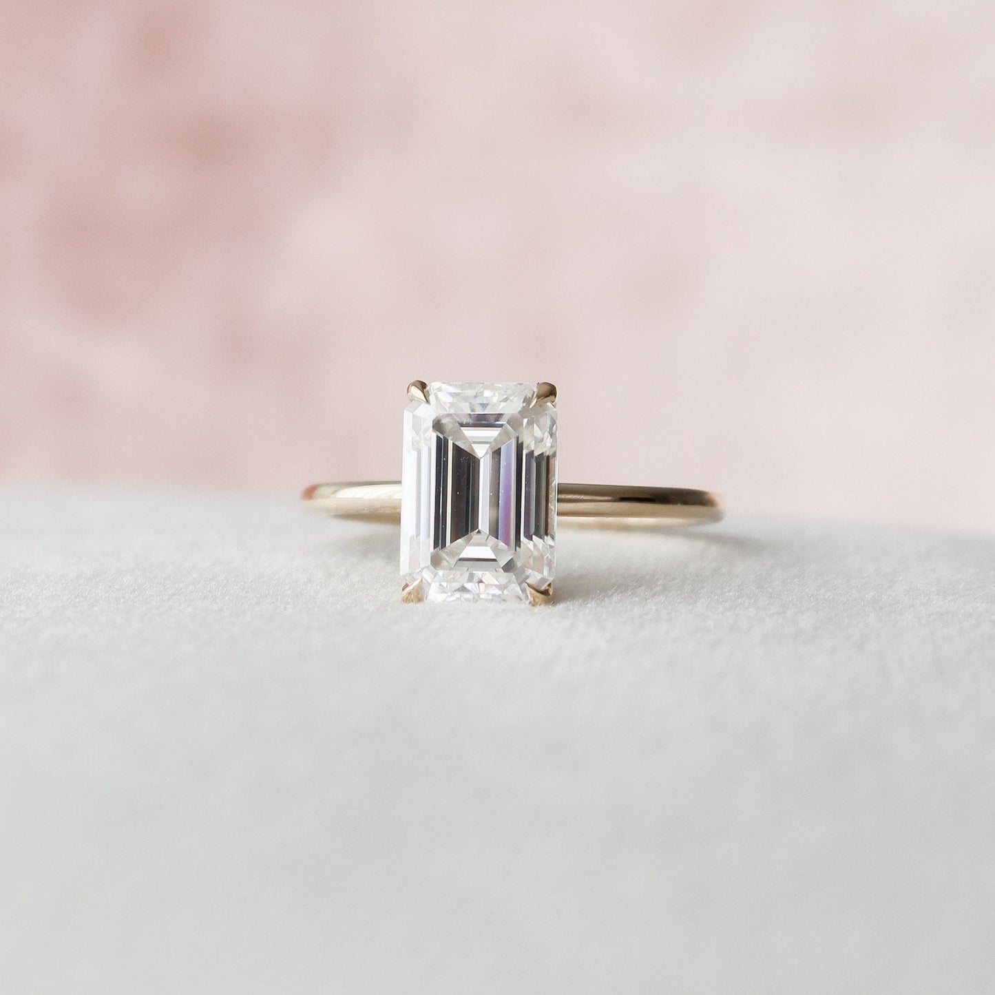 3 CT Emerald Hidden Halo Moissanite Engagement Ring