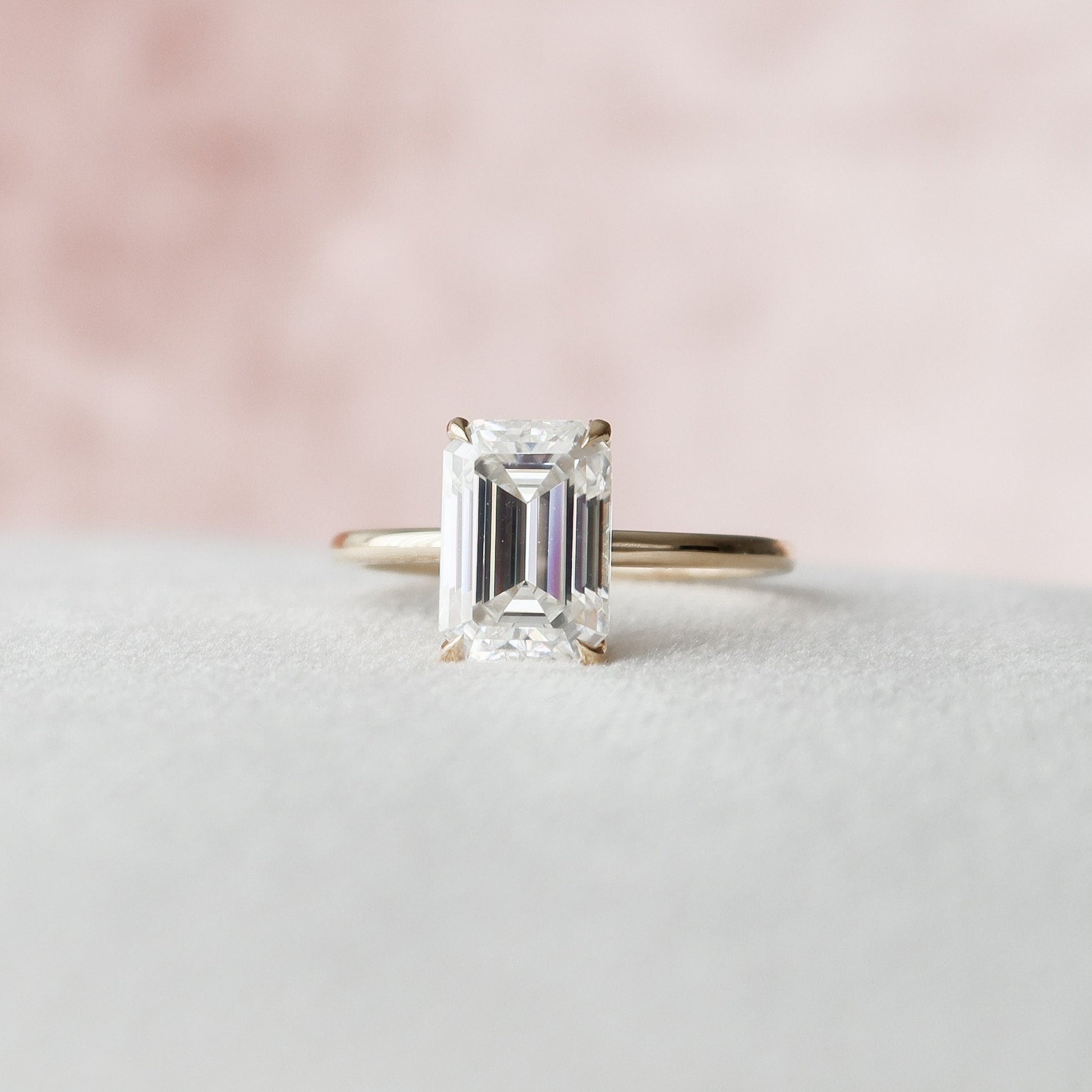 3 CT Emerald Hidden Halo Moissanite Engagement Ring