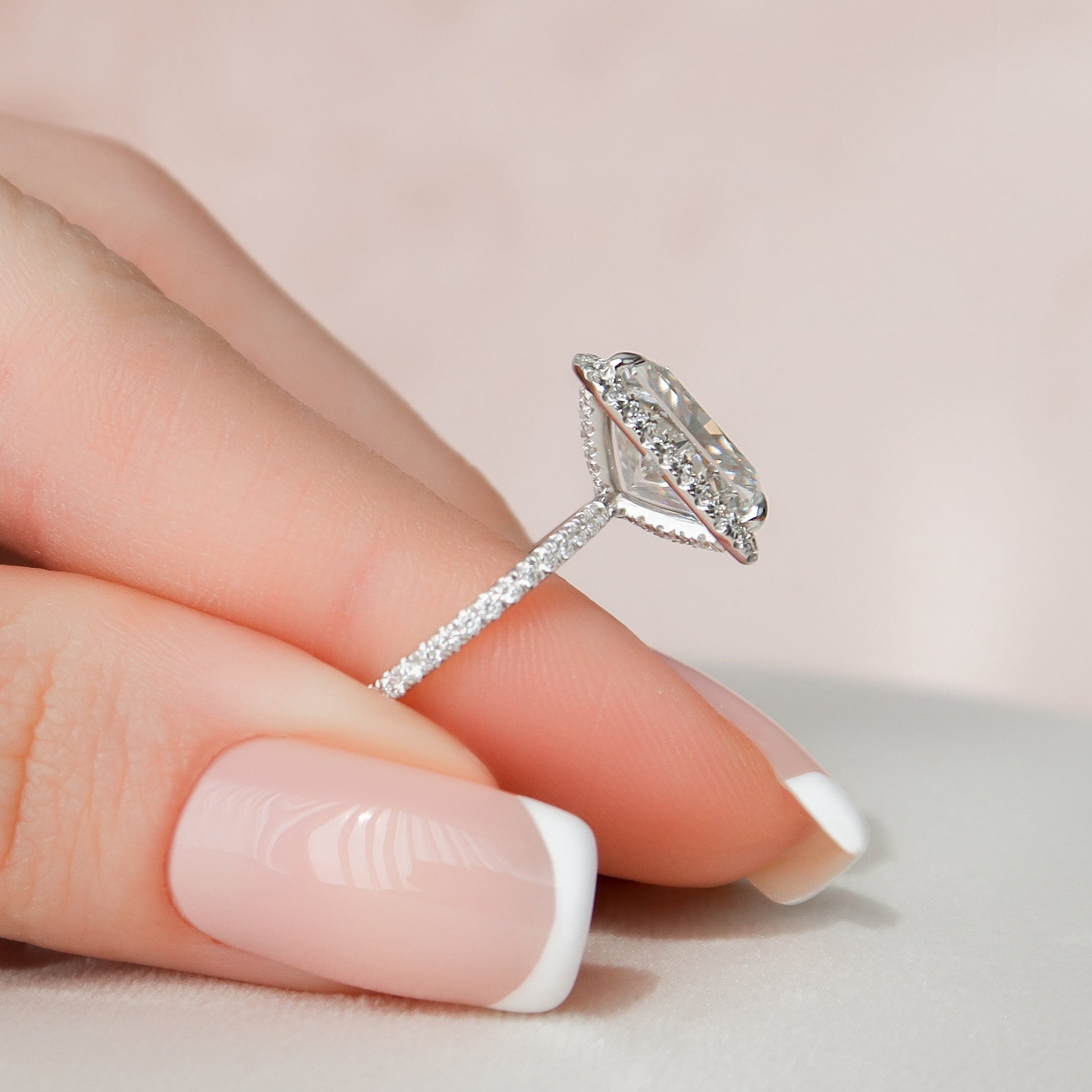 5 CT Radiant Halo & Pave Moissanite Engagement Ring