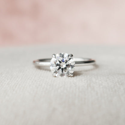1 CT Round Hidden Halo Moissanite Engagement Ring