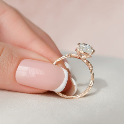 4 CT Oval Dainty Pave Moissanite Engagement Ring