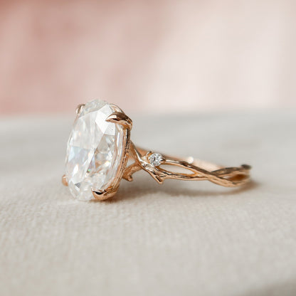 4 CT Oval Dainty Pave Moissanite Engagement Ring