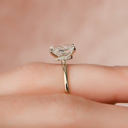 2 CT Radiant Hidden Halo Moissanite Engagement Ring