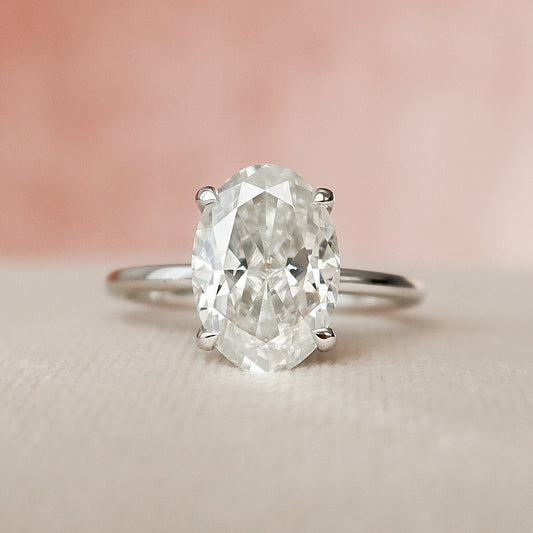 3 CT Oval Hidden Halo Moissanite Engagement Ring