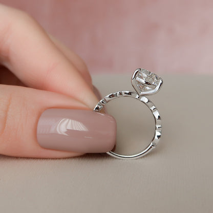 3 CT Pear Pave Moissanite Engagement Ring