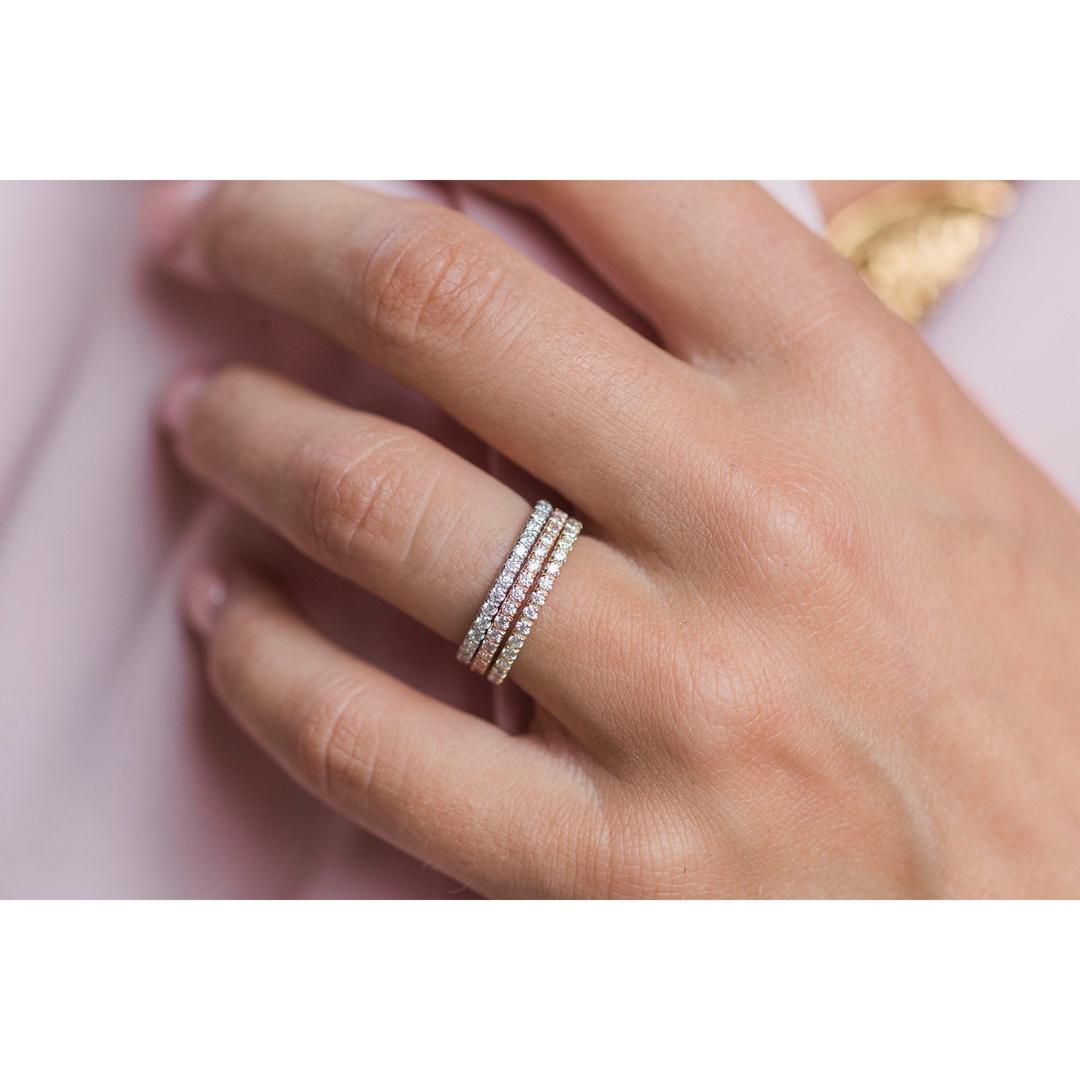 0.25 TCW Round Shaped Moissanite Wedding Band