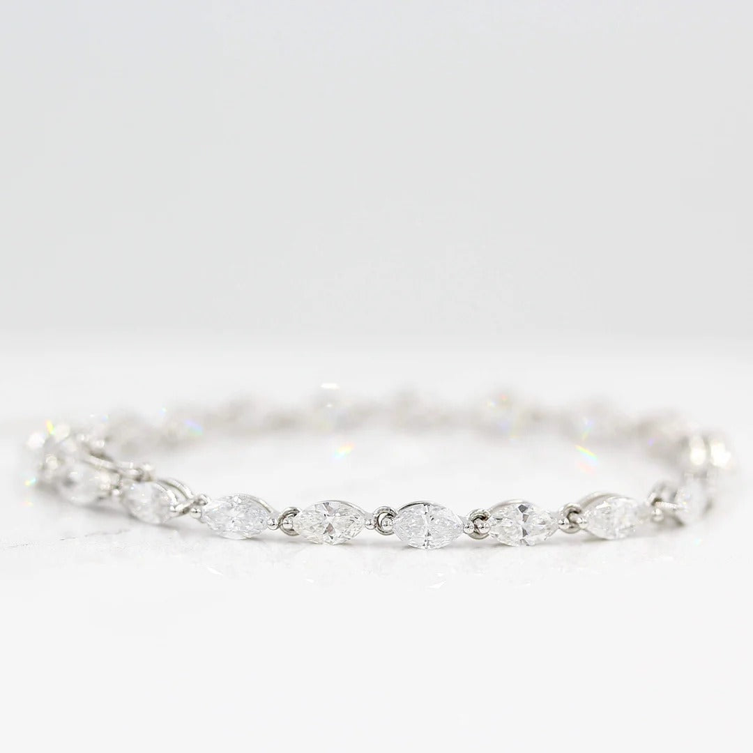 6.4 TCW Marquise Moissanite Tennis Bracelet