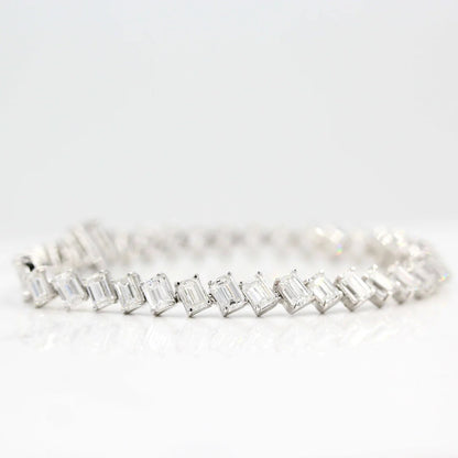 13.09 TCW Emerald Moissanite Tennis Bracelet
