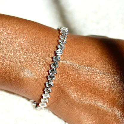 13.09 TCW Emerald Moissanite Tennis Bracelet