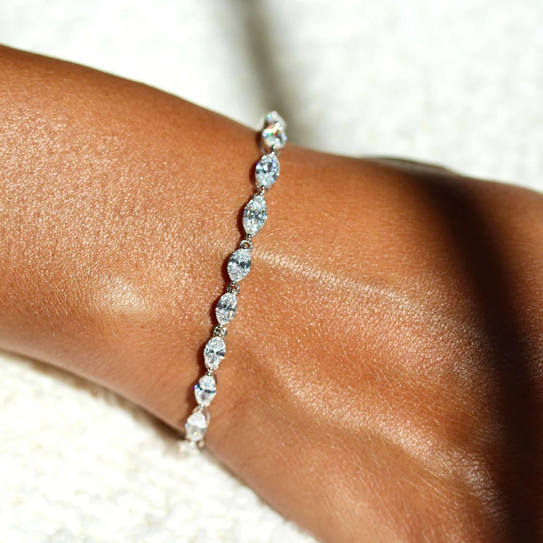 6.4 TCW Marquise Moissanite Tennis Bracelet