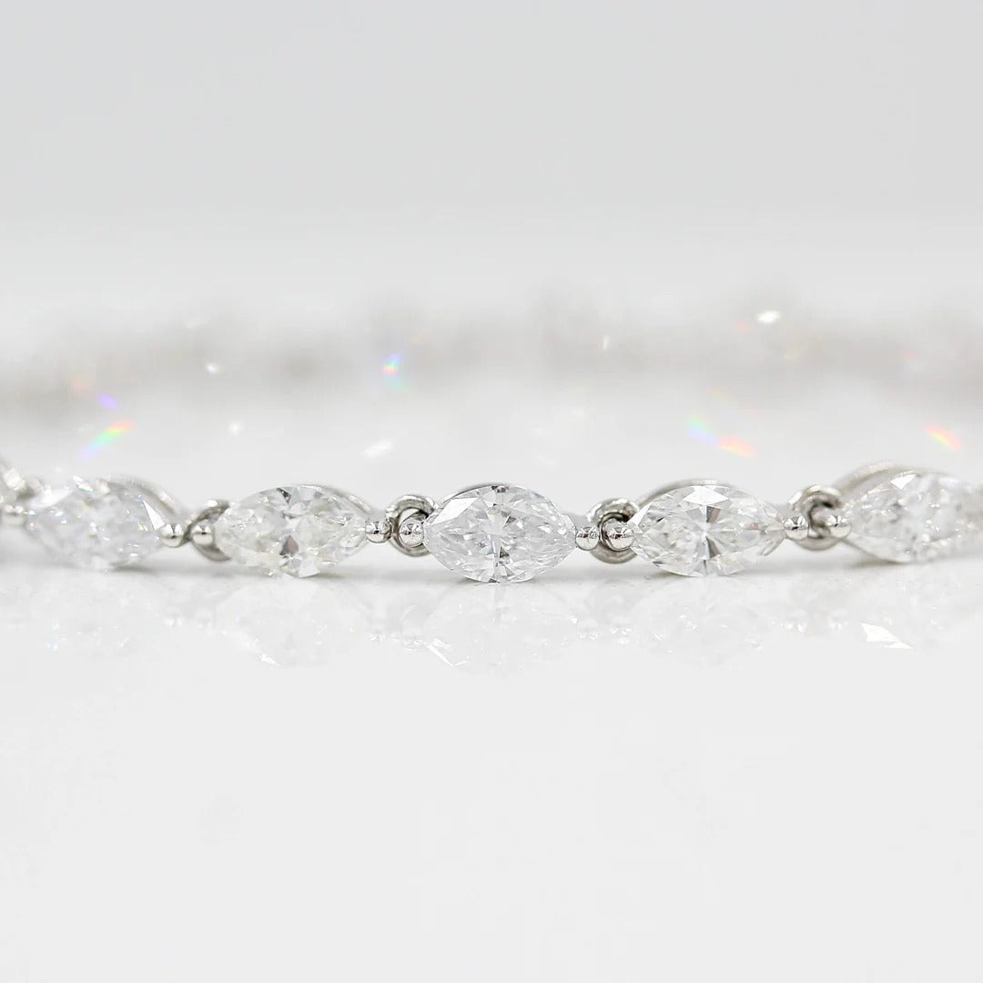 6.4 TCW Marquise Moissanite Tennis Bracelet