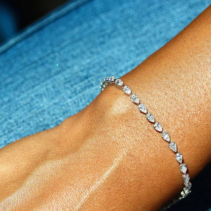 4.33 TCW Pear Moissanite Tennis Bracelet