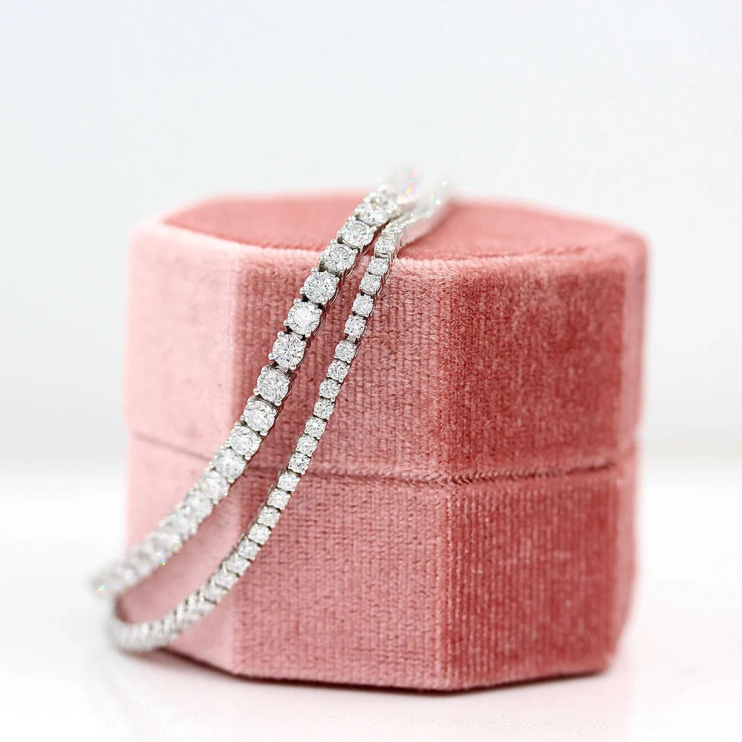 2.05 TCW Round Moissanite Tennis Bracelet