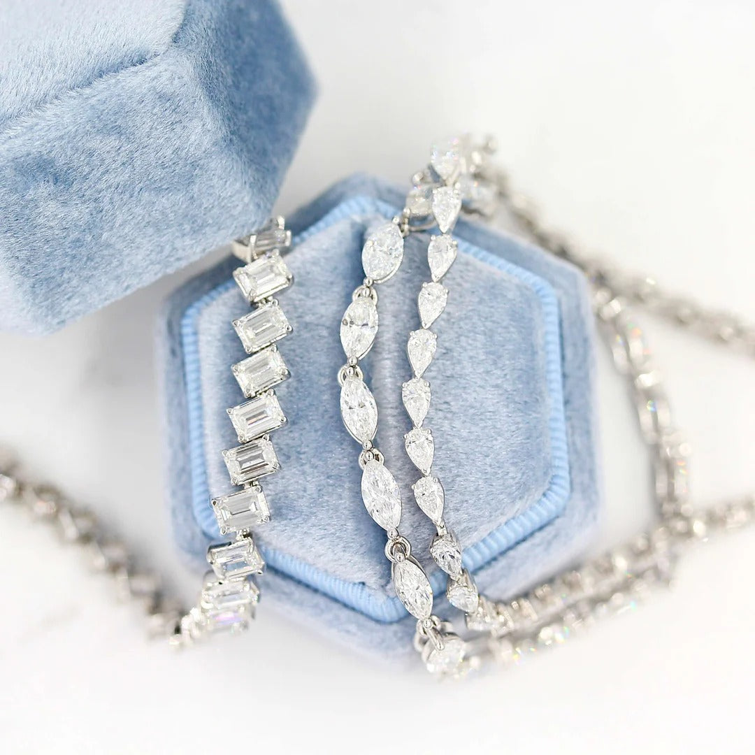 4.33 TCW Pear Moissanite Tennis Bracelet