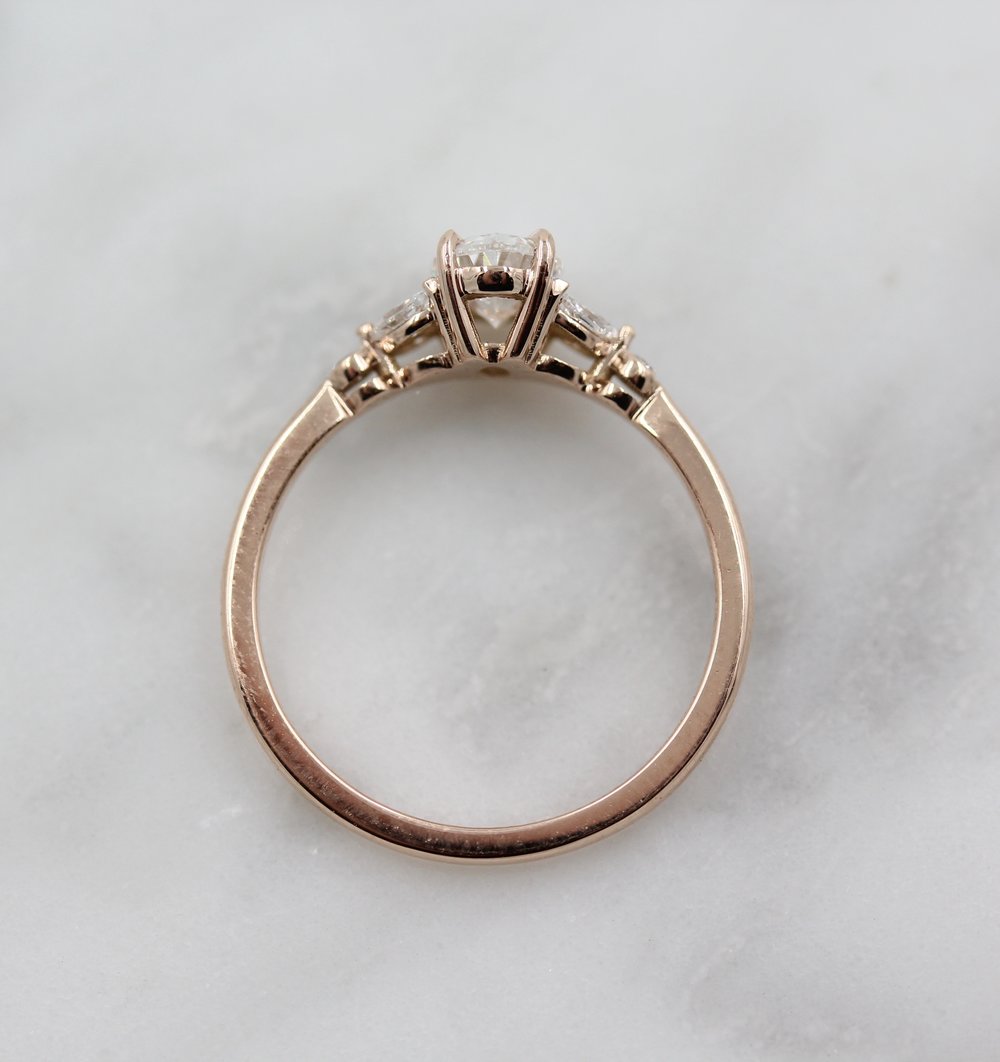 1 CT Oval Cluster Moissanite Engagement Ring
