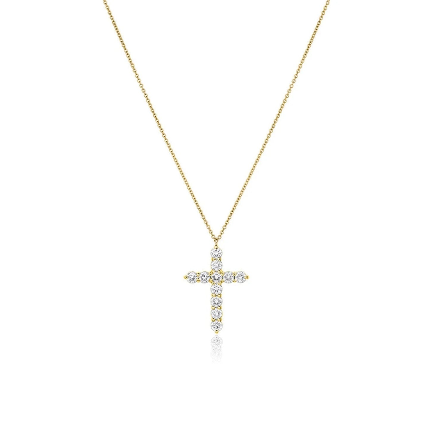 1.87 TCW Round Moissanite Cross Necklace