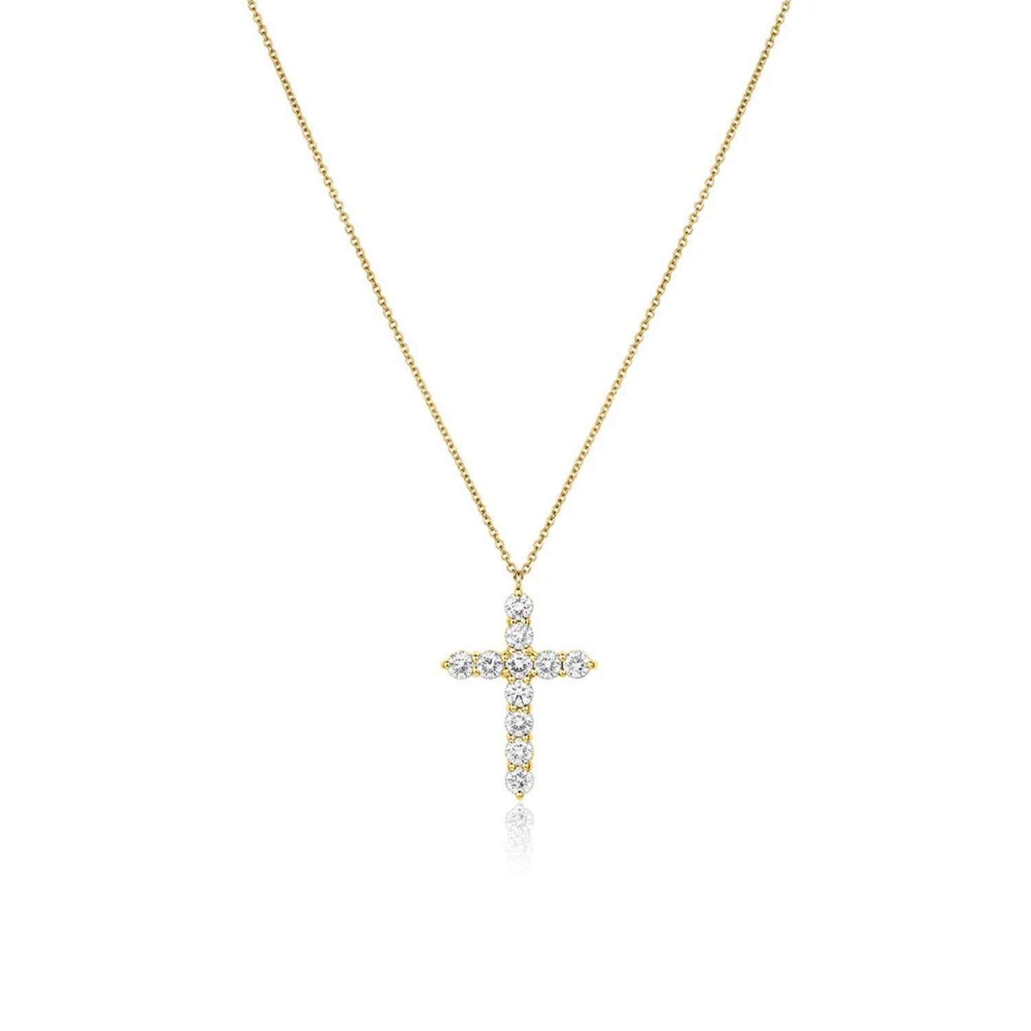 1.87 TCW Round Moissanite Cross Necklace