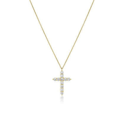1.87 TCW Round Moissanite Cross Necklace