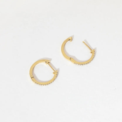 0.6 TCW Round Moissanite Hoop Earrings