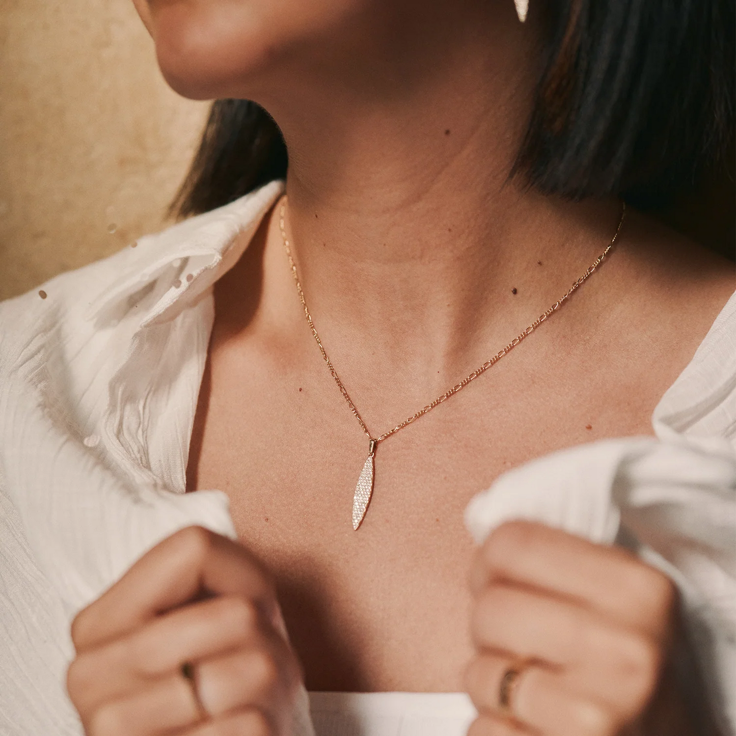 0.39 TCW Round Moissanite Multiple Stone Pendant Necklace