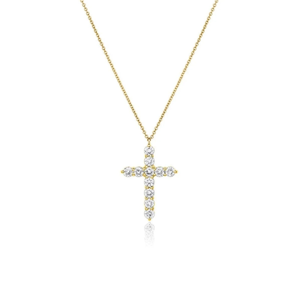1.87 TCW Round Moissanite Cross Necklace