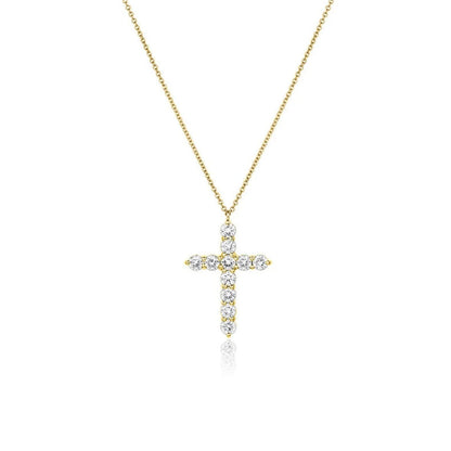 1.87 TCW Round Moissanite Cross Necklace